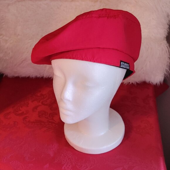 Stussy Accessories - NWT Women's Stussy Red Nylon Logo Beret
